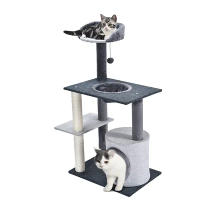 39 Inch Cat Tree Modern Wood Cat Tower