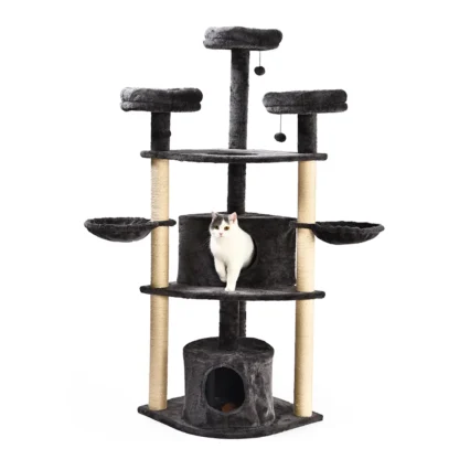 70 Inch Cat Tower Large Tall Cat Climbing Scratch Frame