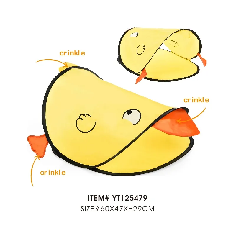 Cat Toy Tunnel Cute Fun Yellow Duck Shape Portable Foldable Pet Cat Tunnels - Image 2