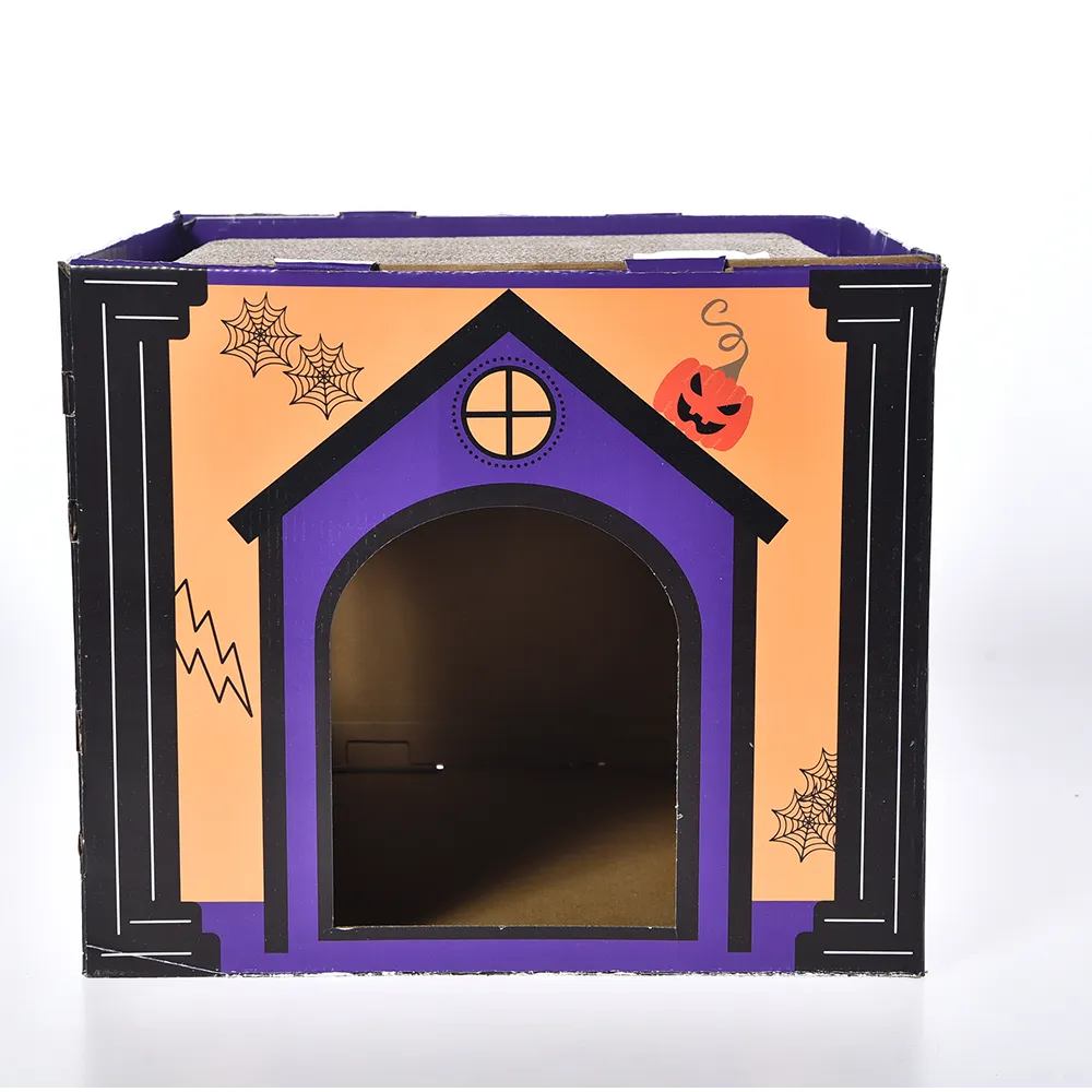 Cat House Cardboard Halloween Pet Cat House With Cardboard - Image 3