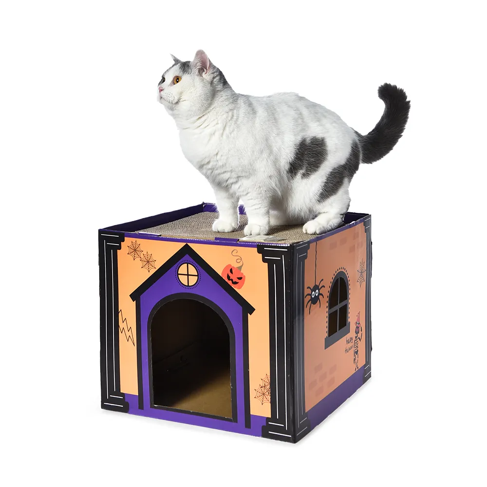 Cat House Cardboard Halloween Pet Cat House With Cardboard - Image 6