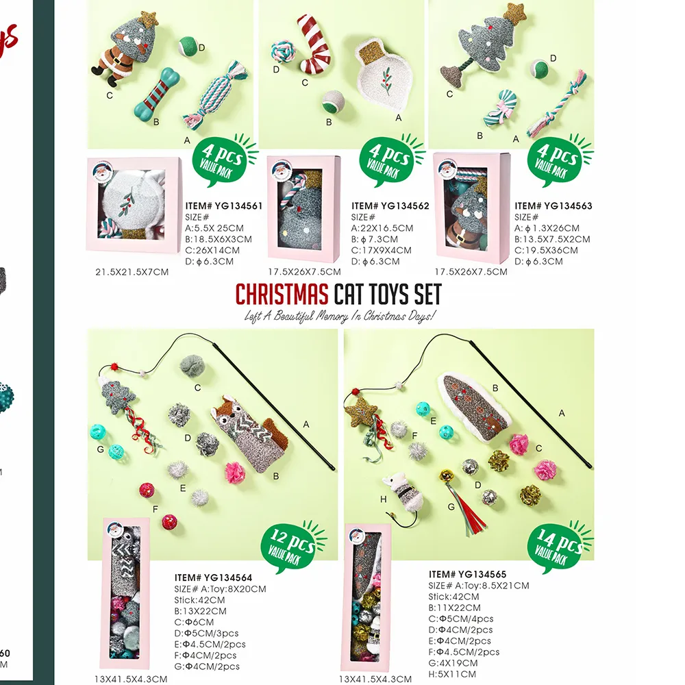 Christmas Themed Cat Toys 14 Pieces Pet Gift Pack Cat Toy Sets - Image 6