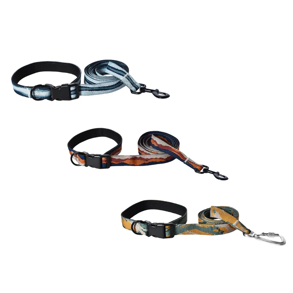 Dog Leash Collar Set Outdoor Travel Multi-Purpose Adjustable Pet Leash Collar