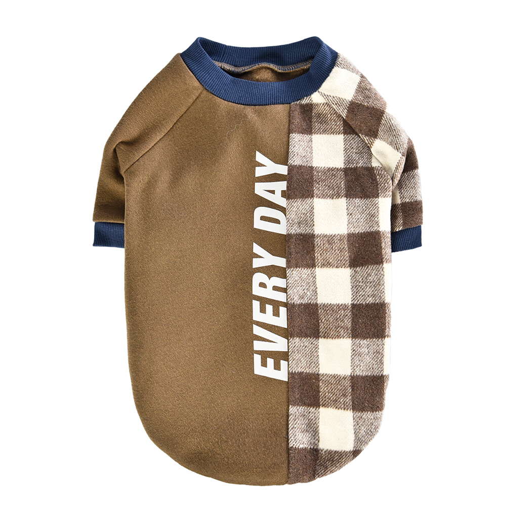 Dog Plaid Shirt Letter Printed Winter Dog Clothes - Image 5