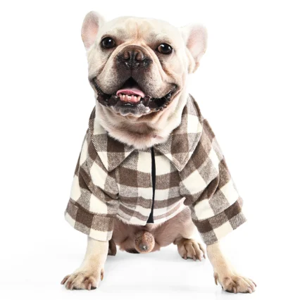Plaid Dog Coat Dog Fashion Clothes With Pocket
