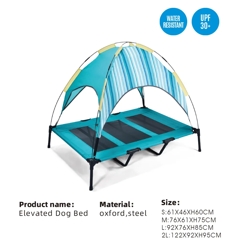 Elevated Dog Bed UV Resistant Pet Dog Outdoor Bed With Canopy - Image 3