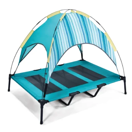 Elevated Dog Bed UV Resistant Pet Dog Outdoor Bed With Canopy