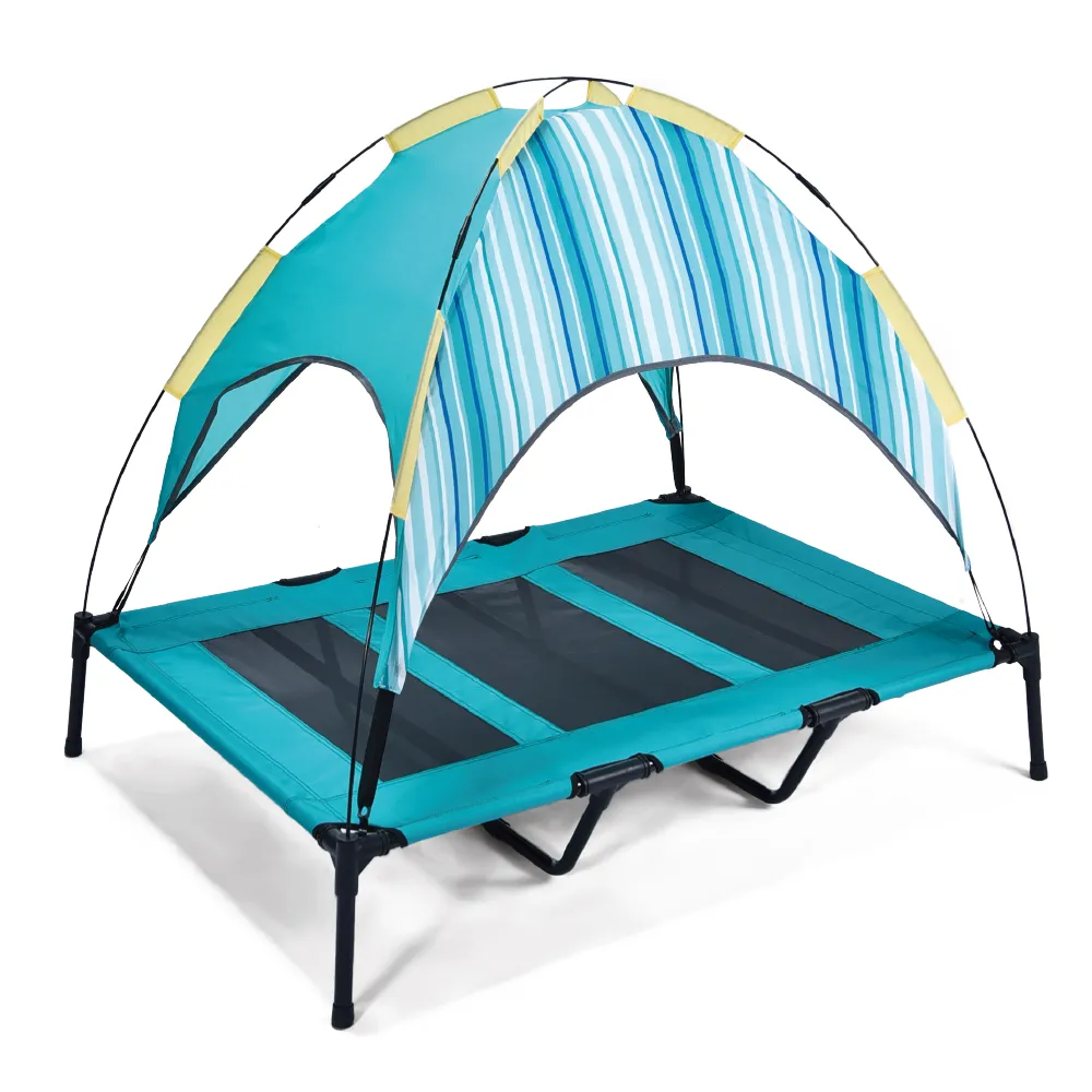 Elevated Dog Bed UV Resistant Pet Dog Outdoor Bed With Canopy