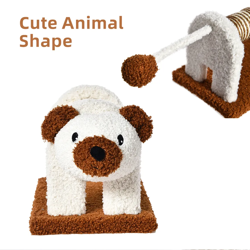 Cat Tree Scratch Post Animal Shape Kitty Toy Small Sisal Cat Scratcher Post - Image 5