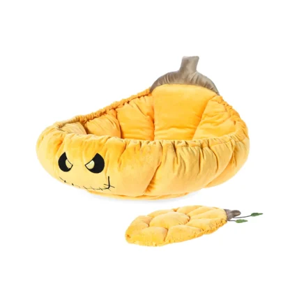 Halloween Cat Bedding Funny Expandable Pumpkin Pet Bed