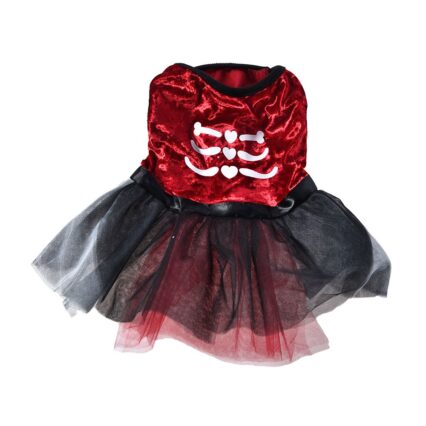 Halloween Dog Dresses Red Skirt Pet Cat Clothes