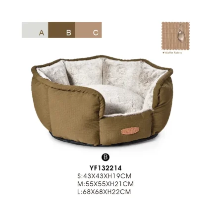 Luxury Custom Dog Beds Cat Thicker Piping Waffle Fabric Cozy Pet Beds