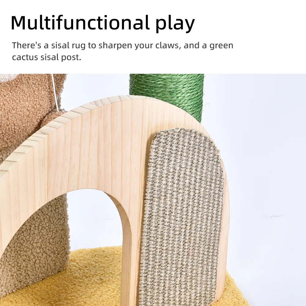 Unique Cat Tree Cat Scratch Pad Plush Toy Small Modern Designer Cat Tower - Image 6