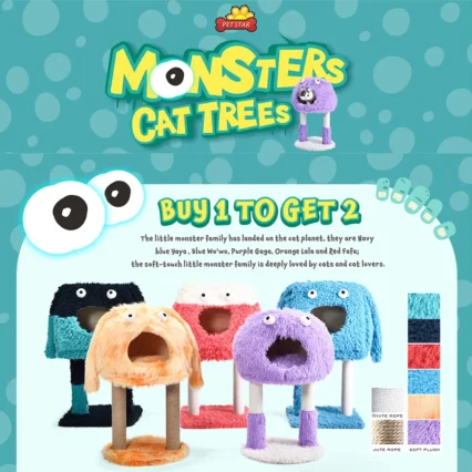 Monster Cat Tree Kitten Deformable Detachable Funny Design Cute Cat Trees