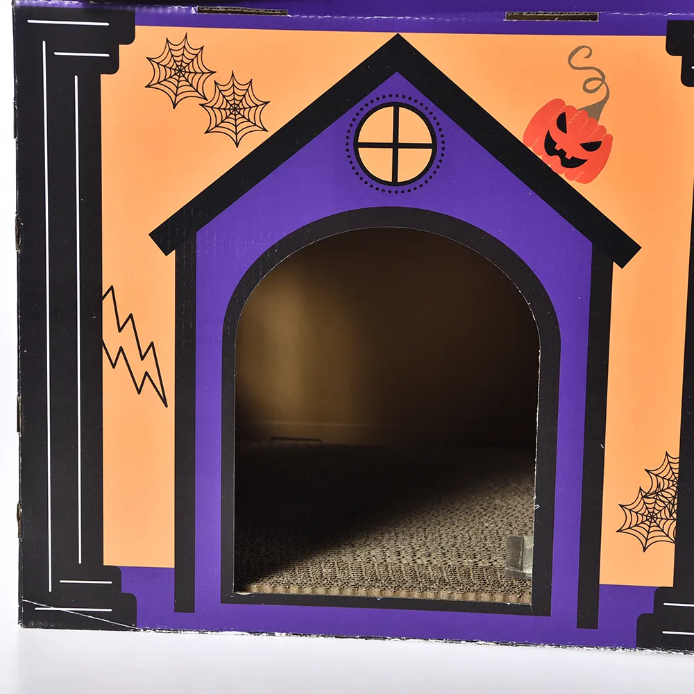 Cat House Cardboard Halloween Pet Cat House With Cardboard - Image 4