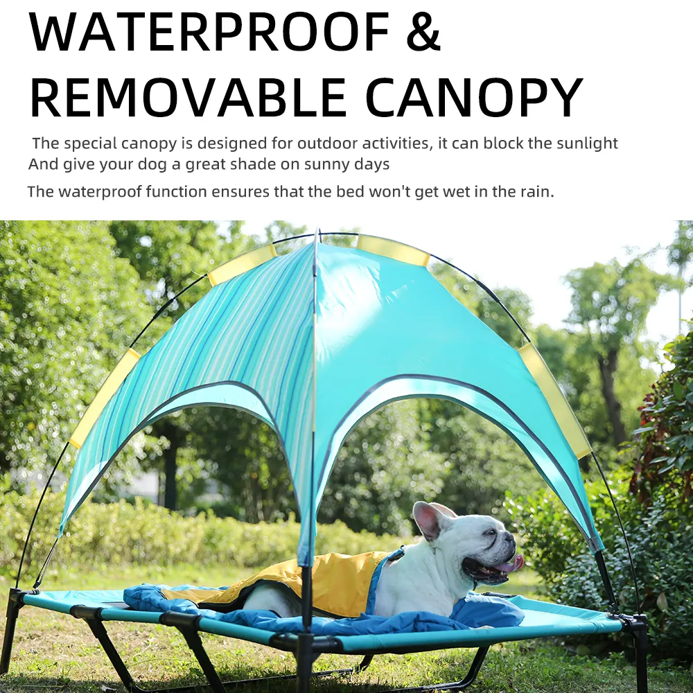 Elevated Dog Bed UV Resistant Pet Dog Outdoor Bed With Canopy - Image 6