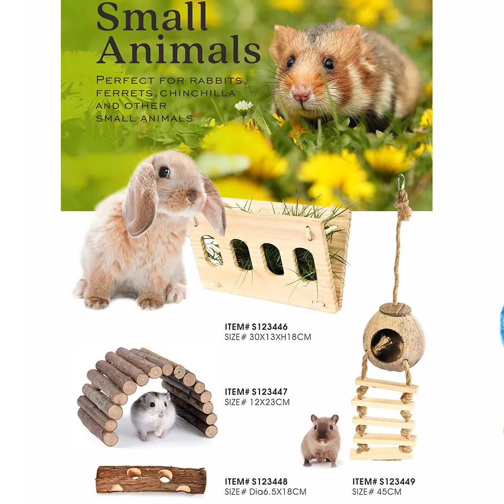 Hamster Ladder Bridge Wood Small Animal Mouse Rat Rodents Chew Toy - Image 4