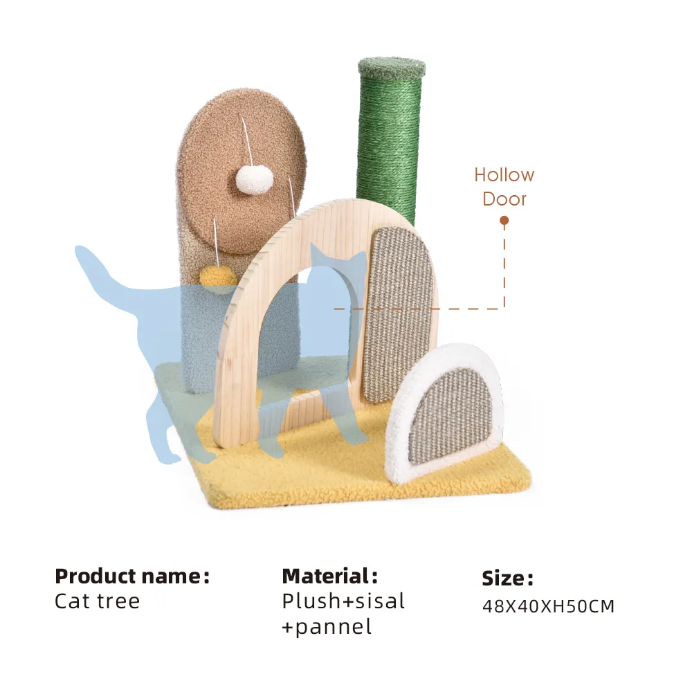 Unique Cat Tree Cat Scratch Pad Plush Toy Small Modern Designer Cat Tower - Image 3