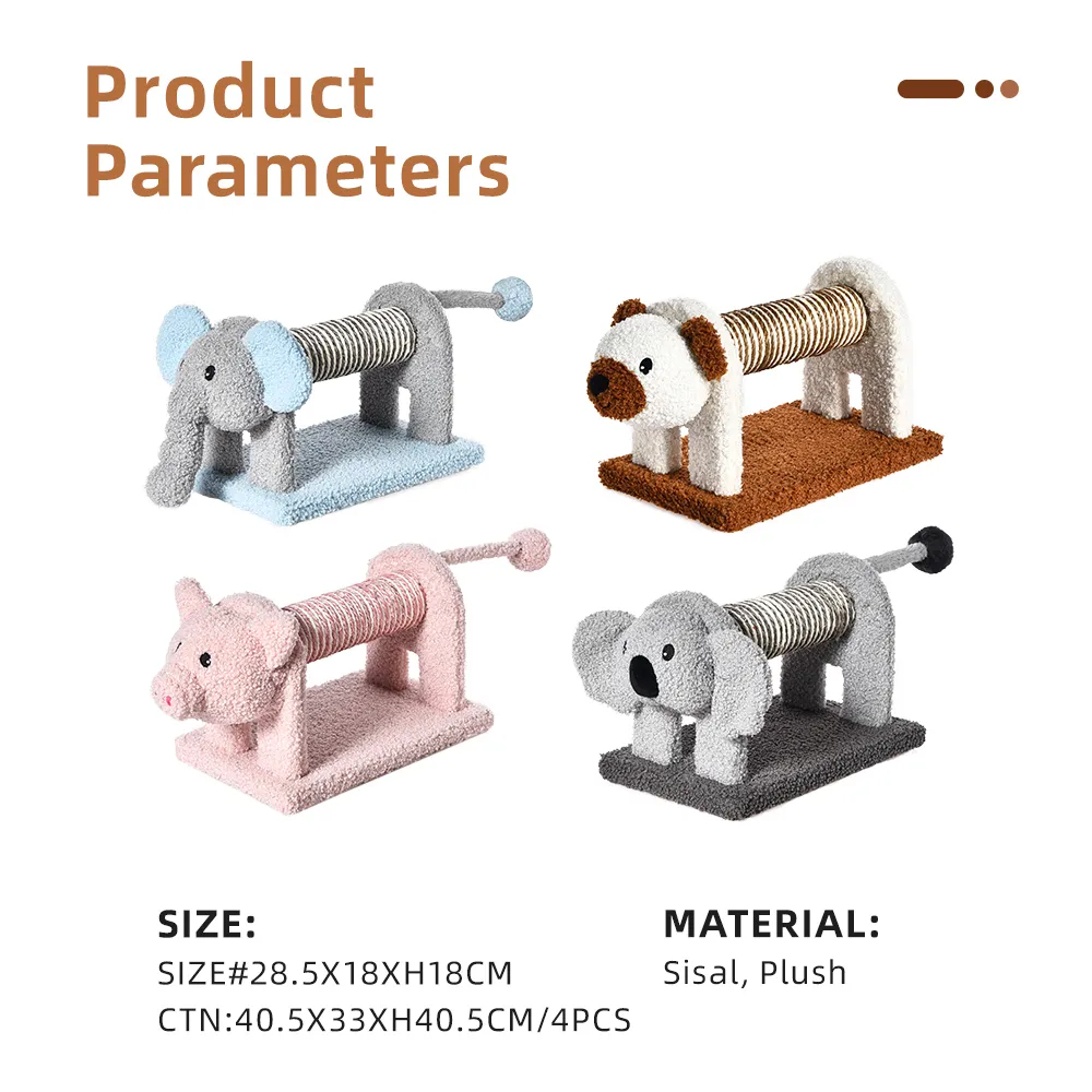 Cat Tree Scratch Post Animal Shape Kitty Toy Small Sisal Cat Scratcher Post - Image 3