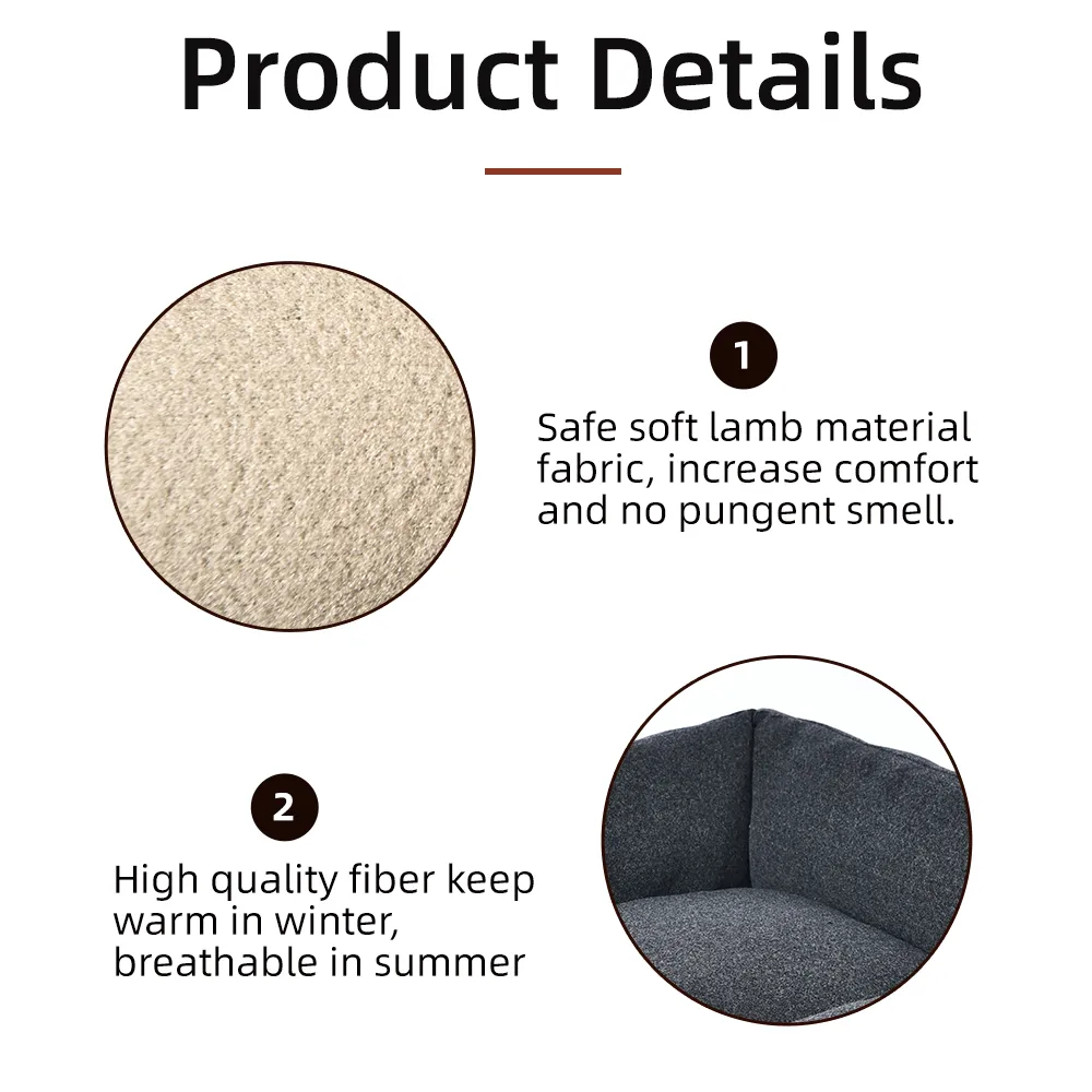 Warm Dog Bed Cat Wholesale Autumn Winter Luxury Faux Wool Pet Bed - Image 5