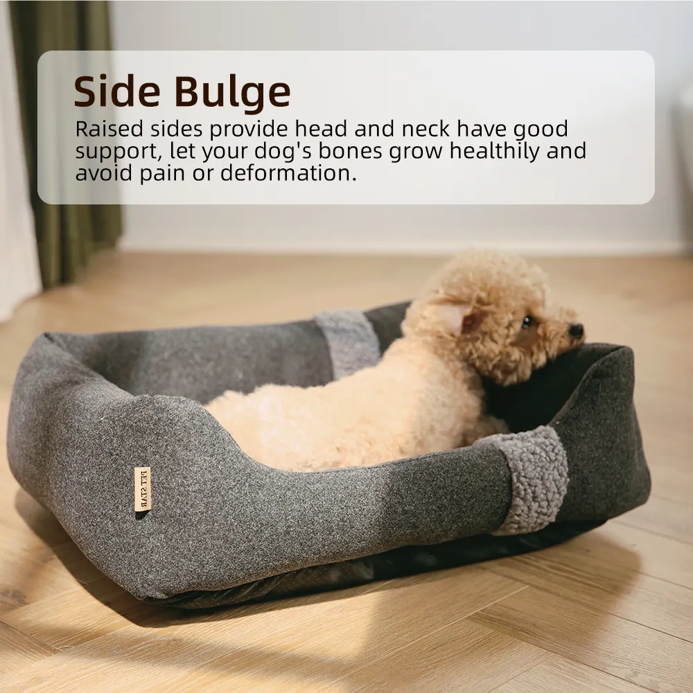 Warm Dog Bed Cat Wholesale Autumn Winter Luxury Faux Wool Pet Bed - Image 6