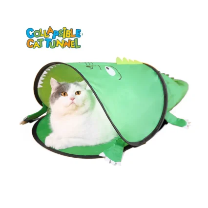 Cat Tunnel Pet Portable Collapsible Cute Fun Crocodile Shape Cat Tunnel Toys