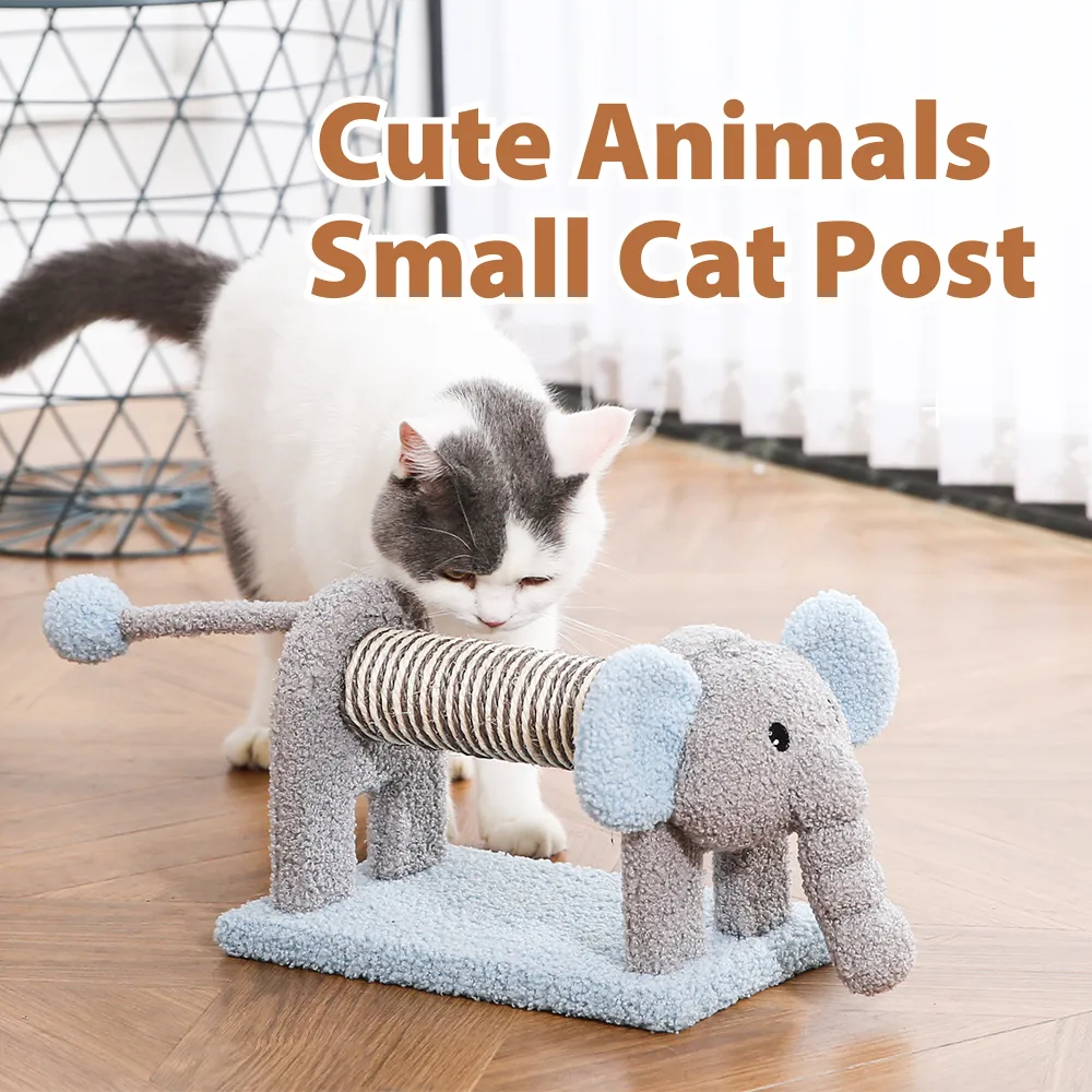 Cat Tree Scratch Post Animal Shape Kitty Toy Small Sisal Cat Scratcher Post - Image 2