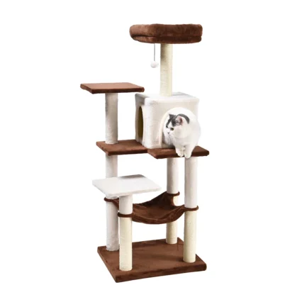 Large Cat Tree Tower 55 Inch Cat Climbing Tree Furniture