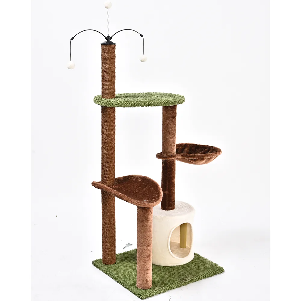 Forest Cat House Medium Cat Scratcher Tower With Perch - Image 2