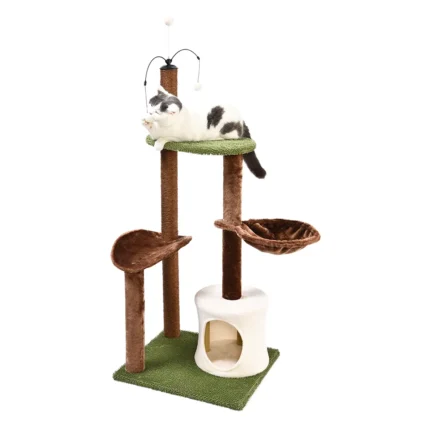 Forest Cat House Medium Cat Scratcher Tower With Perch