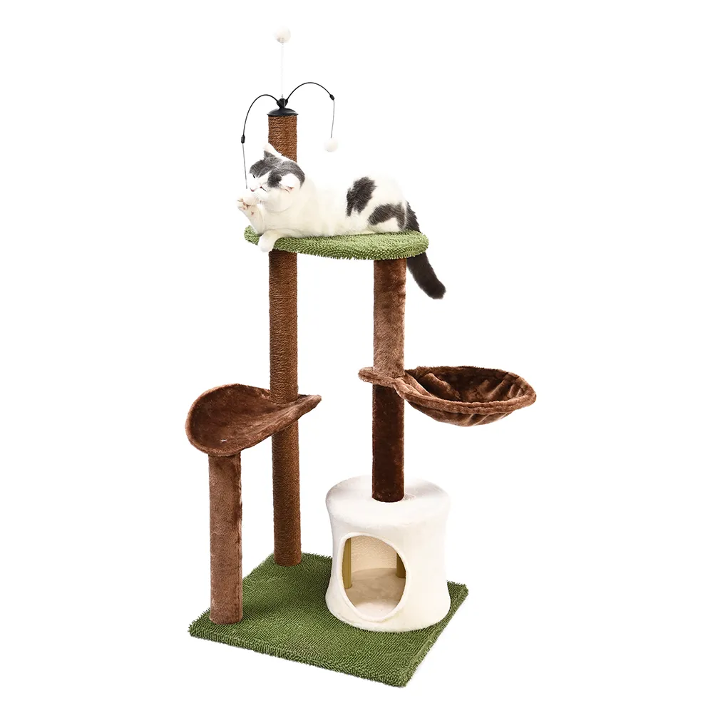 Forest Cat House Medium Cat Scratcher Tower With Perch