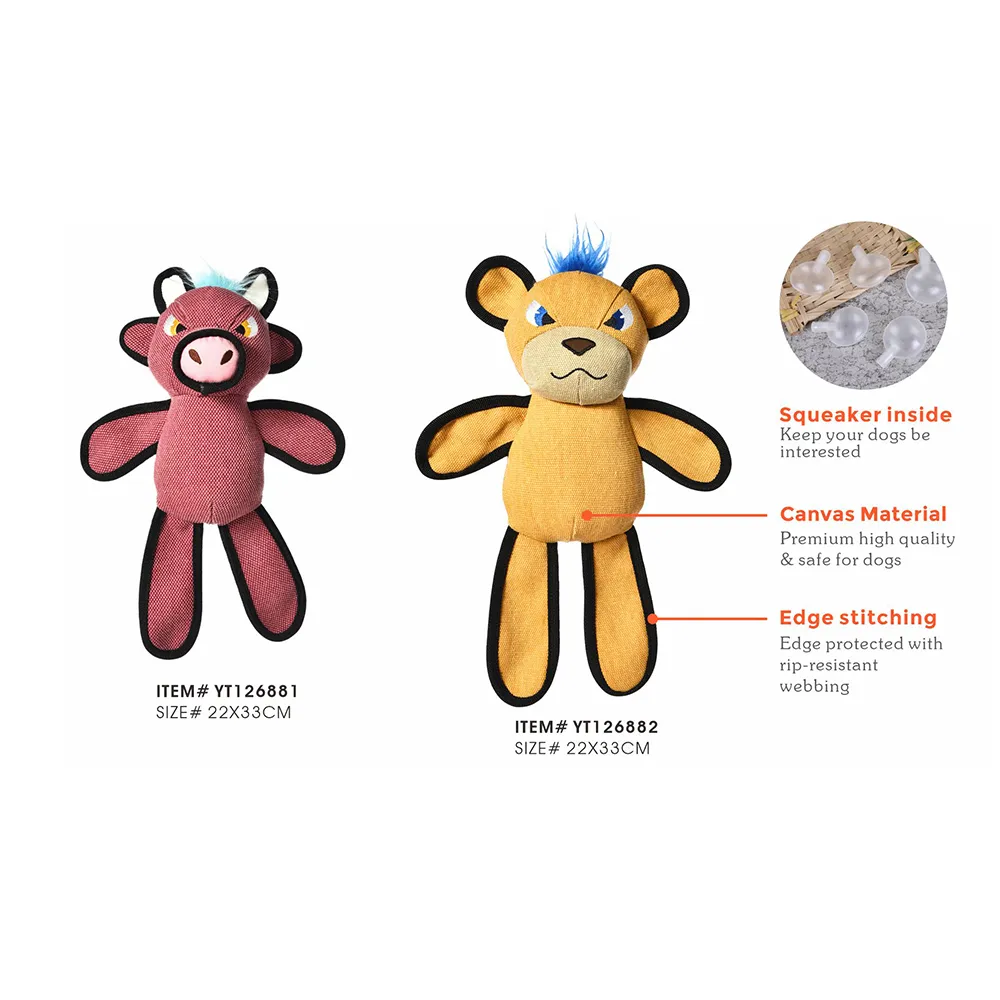 Bulk Canvas Dog Chew Toys Squeaker Inside