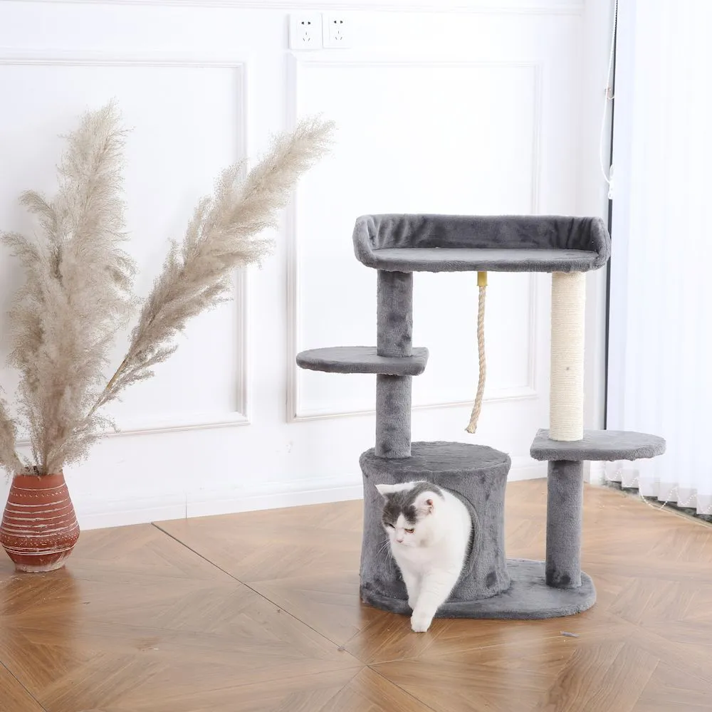 Grey Cat Tree Condo Cat Tree Houses With Rope - Image 5