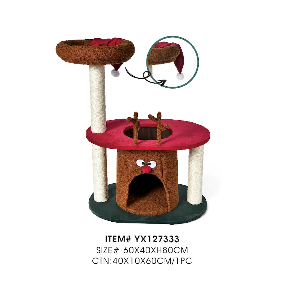 Cat Houses China Short Plush Christmas Cat Condo - Image 6