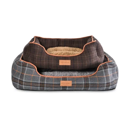 Classic Pet Beds Grey Plaid Dog Bed