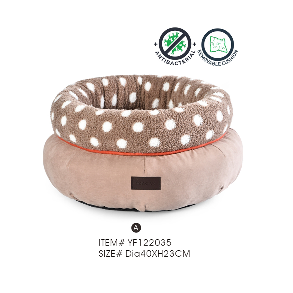 Round Plush Cat Cave Antibacterial Comfort Bed - Image 6