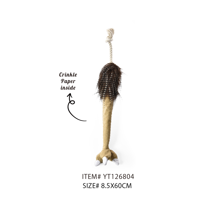 Crinkle Sound Dog Toy Ostrich Foot Wtih Custom Design