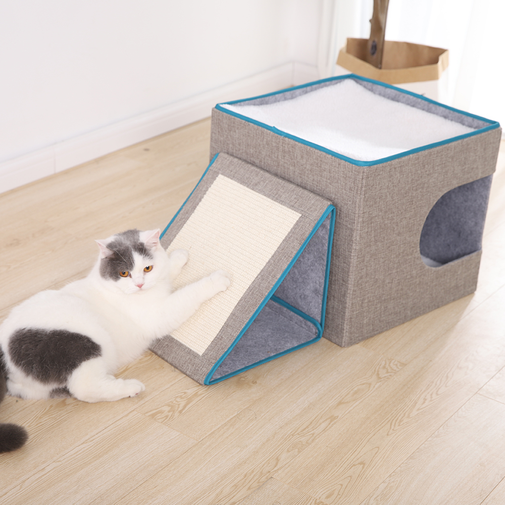 Foldable Cat Beds 2 Tiered Cat Cave Bed - Image 4