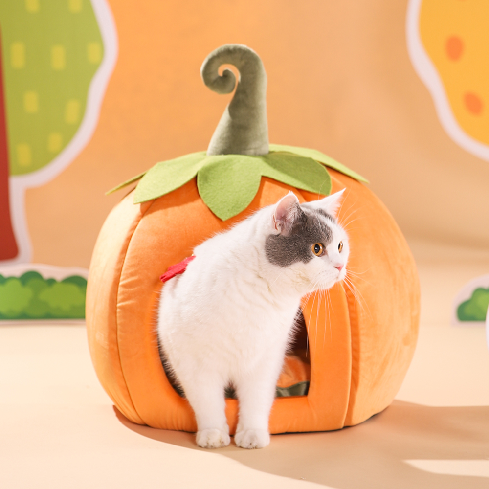 Halloween Cat Bed Pumpkin Shape Pet Cave Beds - Image 5
