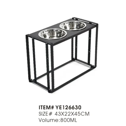 Metal Dog Elevated Feeder With Stainless Steel Dog Bowl