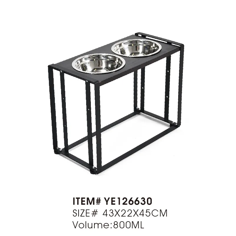 Metal Dog Elevated Feeder With Stainless Steel Dog Bowl