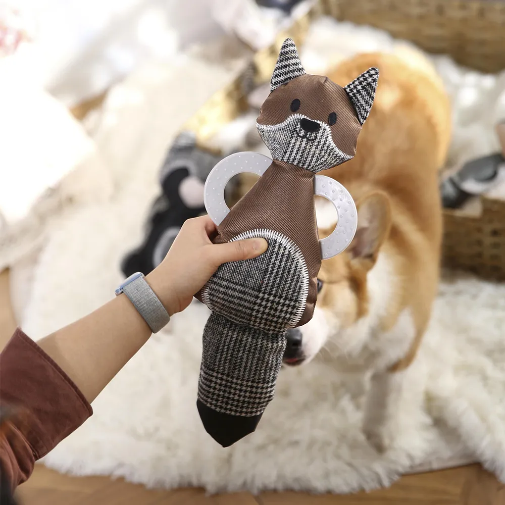 Cotton Rope Cloth Dog Toys With Tpr Ring For Chewers - Image 2