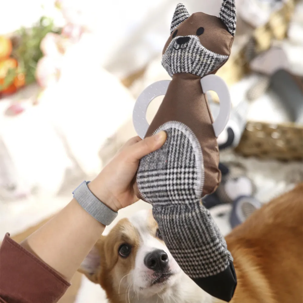 Cotton Rope Cloth Dog Toys With Tpr Ring For Chewers - Image 3