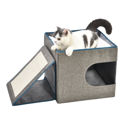 Foldable Cat Beds 2 Tiered Cat Cave Bed