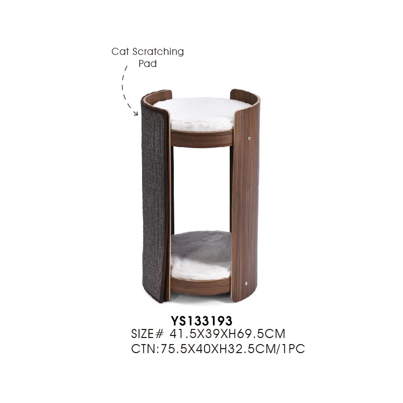 Cat Furniture Modern Wooden Footstool Cat Platform - Image 2