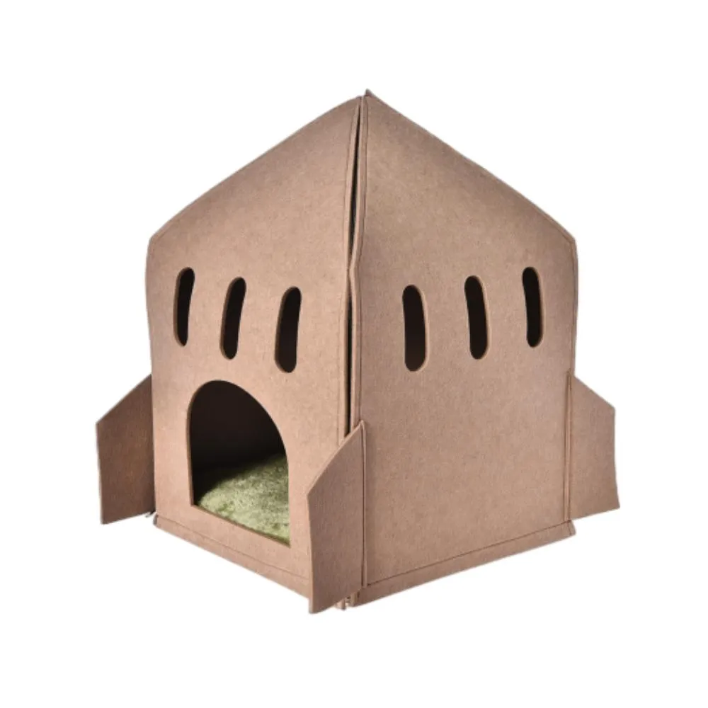 Felted Cat Bed Grey Felt Pet Bed - Image 4