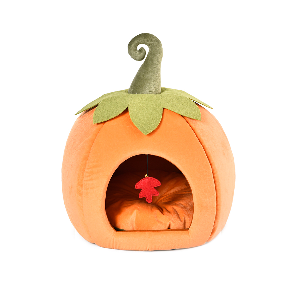 Halloween Cat Bed Pumpkin Shape Pet Cave Beds