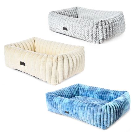 Large Bolster Dog Bed Pet Removable Cover Machine Washable Luxury Dog Sofa Beds
