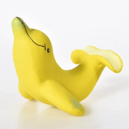 Latex Dolphin Dog Toy Customize Banana Shape Pet Chew Toys