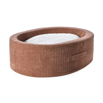 Oval Dog Bed Pet Washable Suede Luxury Bolster Support Raised Dog Bed Sofa